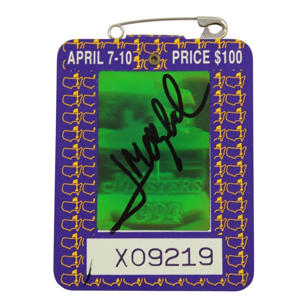 Jose Maria Olazabal Signed 1994 Masters SERIES Badge #X09219 JSA ALOA