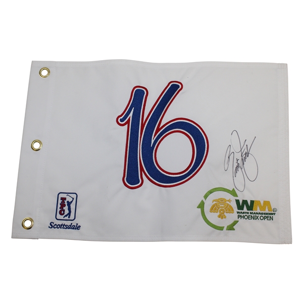 Rickie Fowler Signed Waste Management Phoenix Open 16th Hole Embroidered Flag JSA ALOA