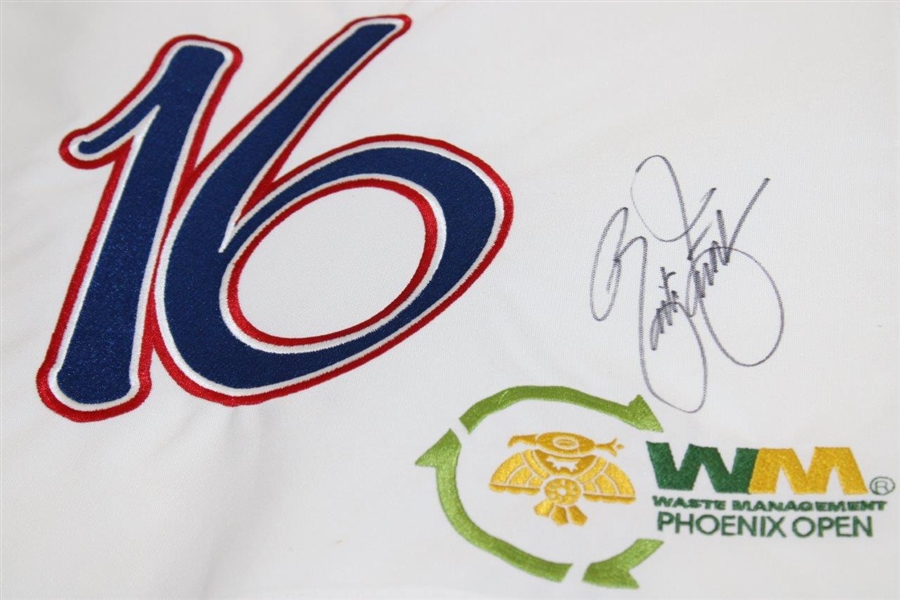 Rickie Fowler Signed Waste Management Phoenix Open 16th Hole Embroidered Flag JSA ALOA