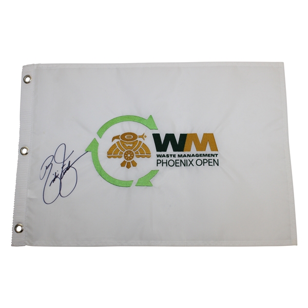 Rickie Fowler Signed Waste Management Phoenix Open Embroidered Flag JSA ALOA