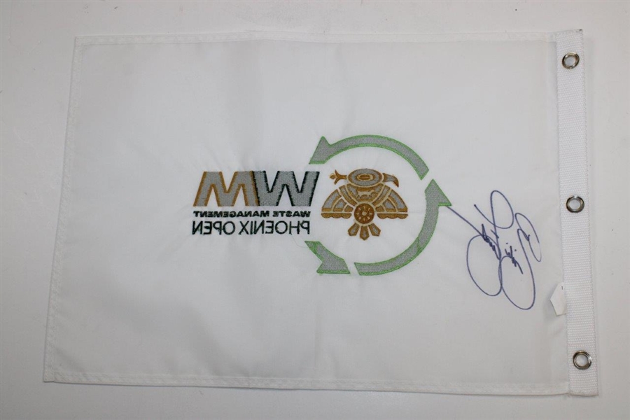 Rickie Fowler Signed Waste Management Phoenix Open Embroidered Flag JSA ALOA