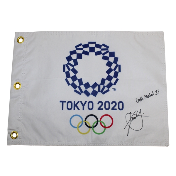 Xander Schauffele Signed Replica Tokyo 2020 Flag with 'Gold Medal 21' Inscription JSA ALOA