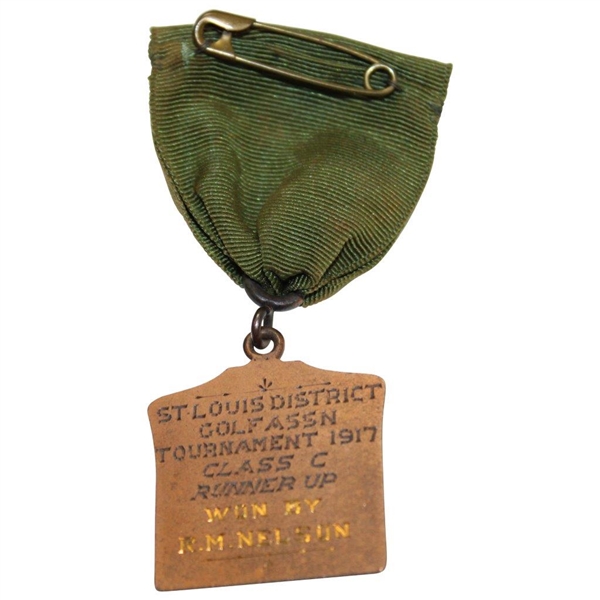 1917 St Louis District Golf Assoc. Tournament Class C Runner Up Medal Won by R.M Nelson
