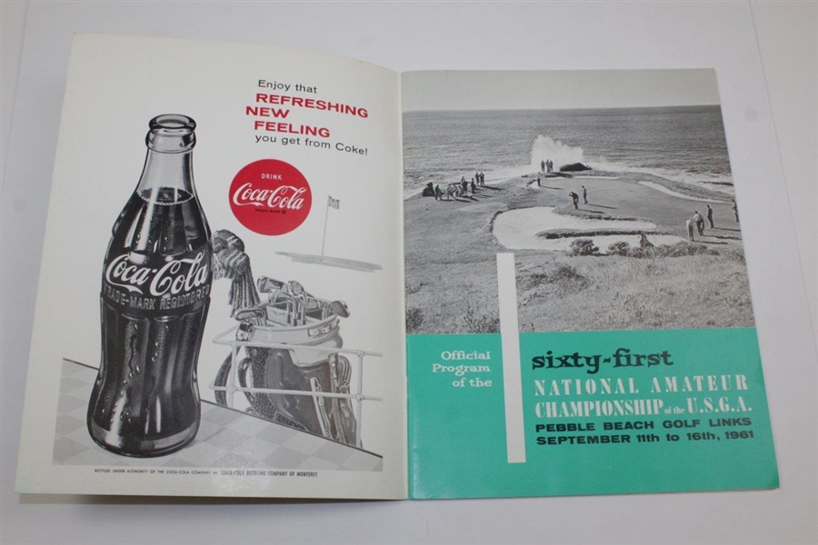 1961 US Amateur Championship at Pebble Beach Golf Links Official Program - Jack Nicklaus Winner