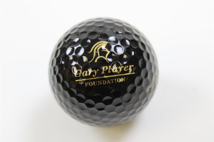 Gary Player Signed in Gold Black Player Foundation Logo Golf Ball JSA ALOA