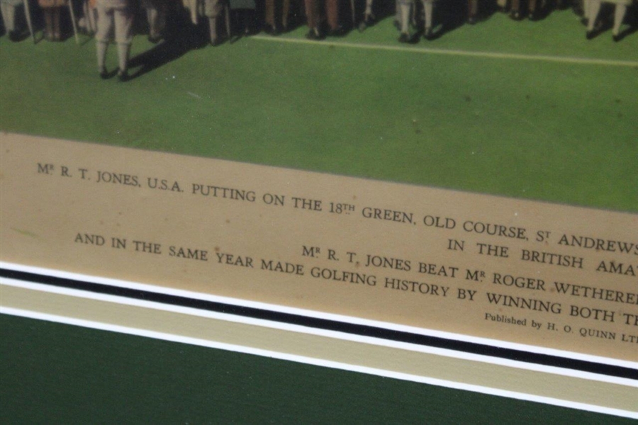 Bobby Jones at 1930 British Amateur Championship on Green Framed Print Published by HO Quinn Ltd.