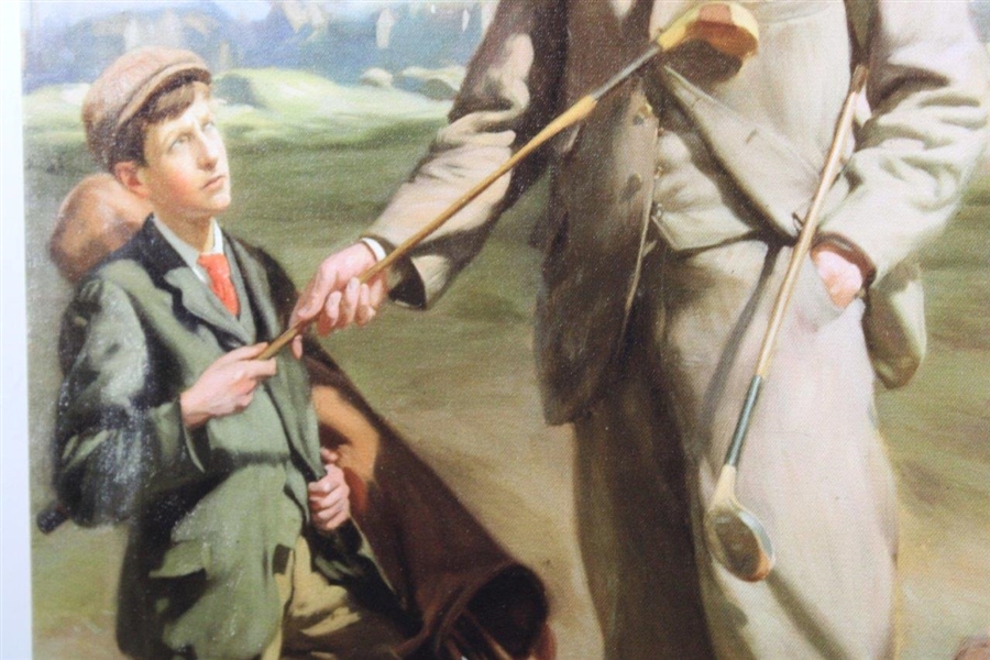 Freddie Tait and Caddie with Dog Canvas Giclée by Artist Henry Lorimer