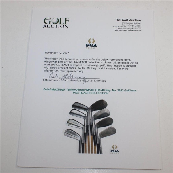Set of MacGregor Tommy Armour Model TDA-40 Reg. No. 3852 Golf Irons - PGA REACH COLLECTION