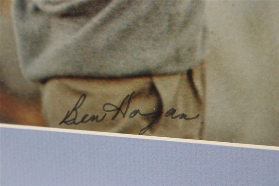 Ben Hogan Signed Follow Through Color Matted Photo - Framed JSA ALOA
