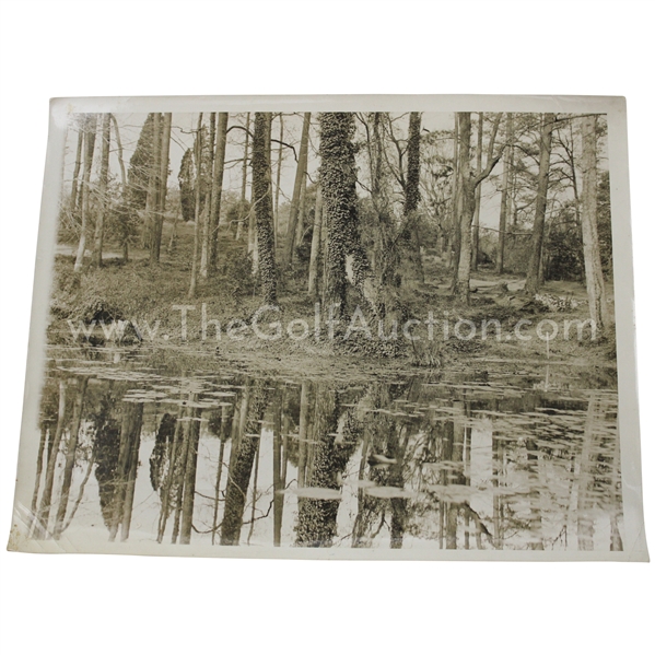 1930's Augusta National GC Original Photo of Pond/Lake on Future Construction Site of Hole #8