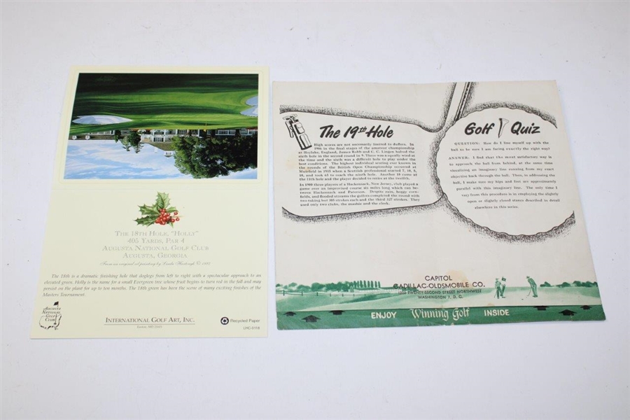 Byron Nelson Signed ANGC Postcard w/Winning Golf Guide & Winning Moments Booklet JSA ALOA