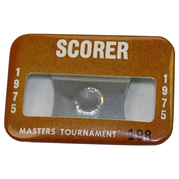 1975 Masters Tournament Scorer Badge #198 - Jack Nicklaus 5th Masters Win