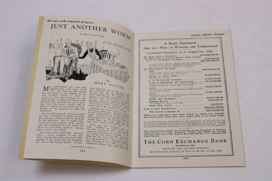 1927 Broadway Theatre Playbill Walter Hagen Lucky Strike Ad On Reverse - Maxine Elliots Theatre