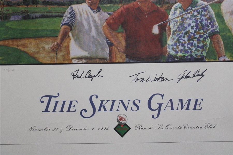Tiger Woods, Daly, Watson & Couples Signed Ltd Ed 1996 The Skins Game Print JSA ALOA