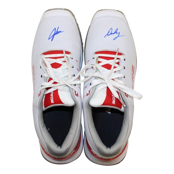 John Daly's Signed Personal Sqairz 'White with Red' Golf Shoes - Size 12 JSA ALOA