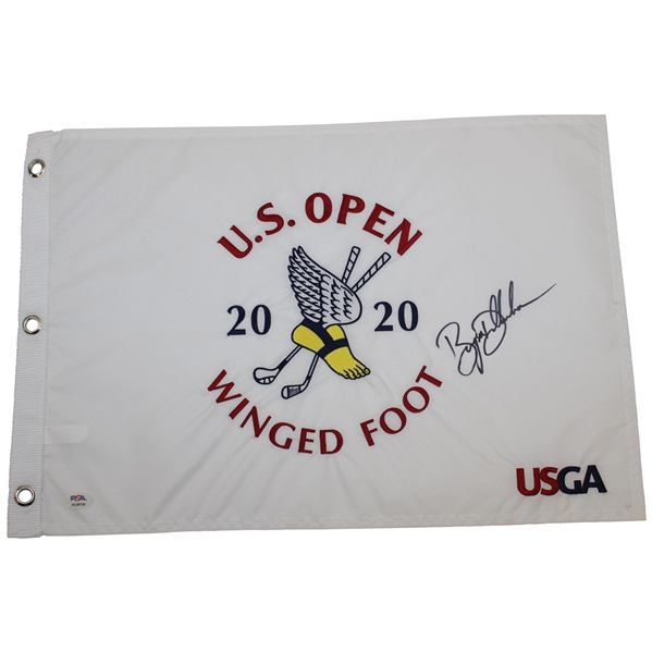Bryson DeChambeau Signed 2020 US Open at Winged Foot Embroidered Flag PSA/DNA #AL68160