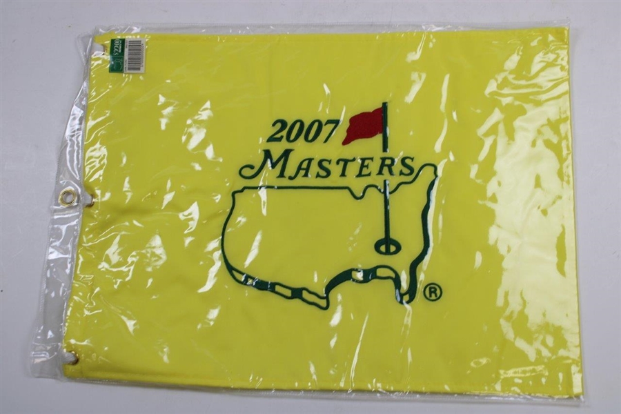Two (2) 2007 Masters Tournament Embroidered Flags - Zach Johnson Winner