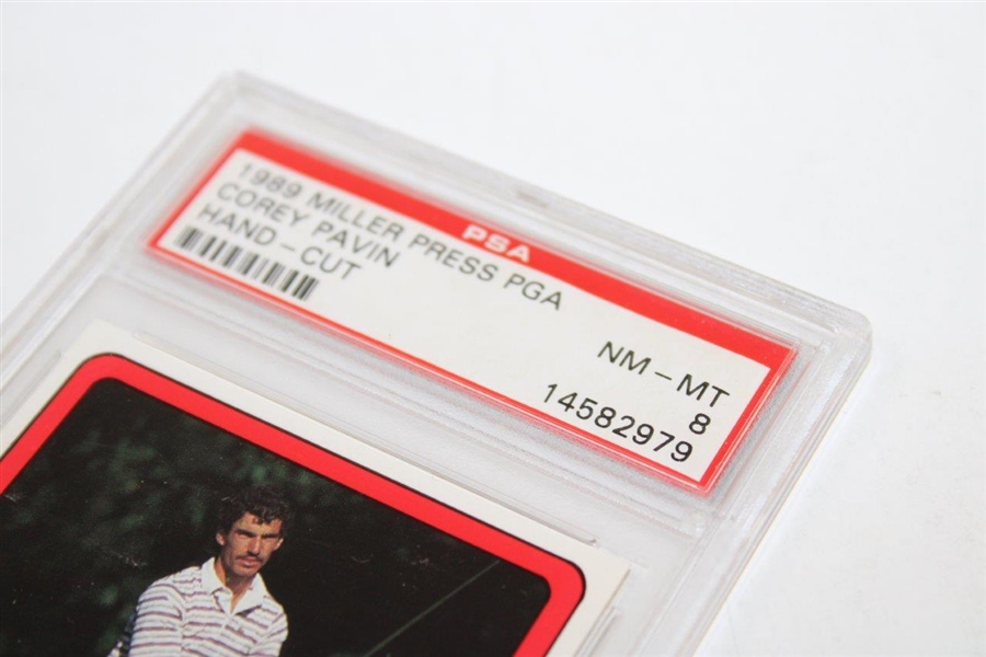 Corey Pavin 1989 Miller Press PGA Hand Cut Golf Card PSA 8 NM-MT #14582979