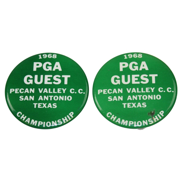 Sam Snead's 1968 PGA Championship at Pecan Valley CC Guest Badges