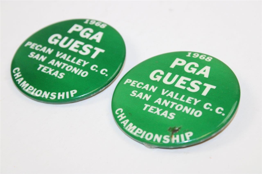 Sam Snead's 1968 PGA Championship at Pecan Valley CC Guest Badges