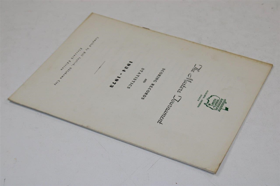 1974 Augusta National 'The Masters Tournament Scoring Records & Statistics' Booklet - Inglish