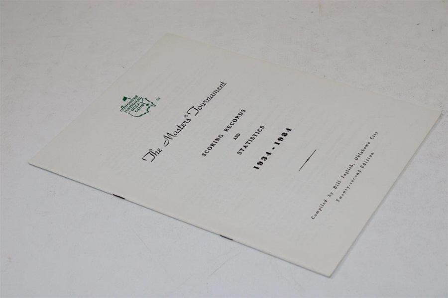 1985 Augusta National 'The Masters Tournament Scoring Records & Statistics' Booklet - Inglish