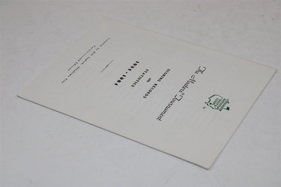 1985 Augusta National 'The Masters Tournament Scoring Records & Statistics' Booklet - Inglish