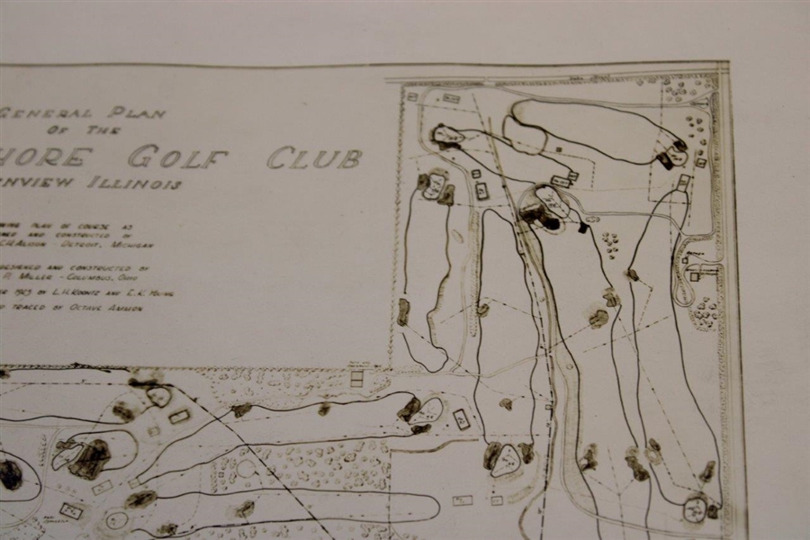 Early 1930's North Shore Golf Club of Glenview, Illinois Course Plan - Wendell Miller Collection