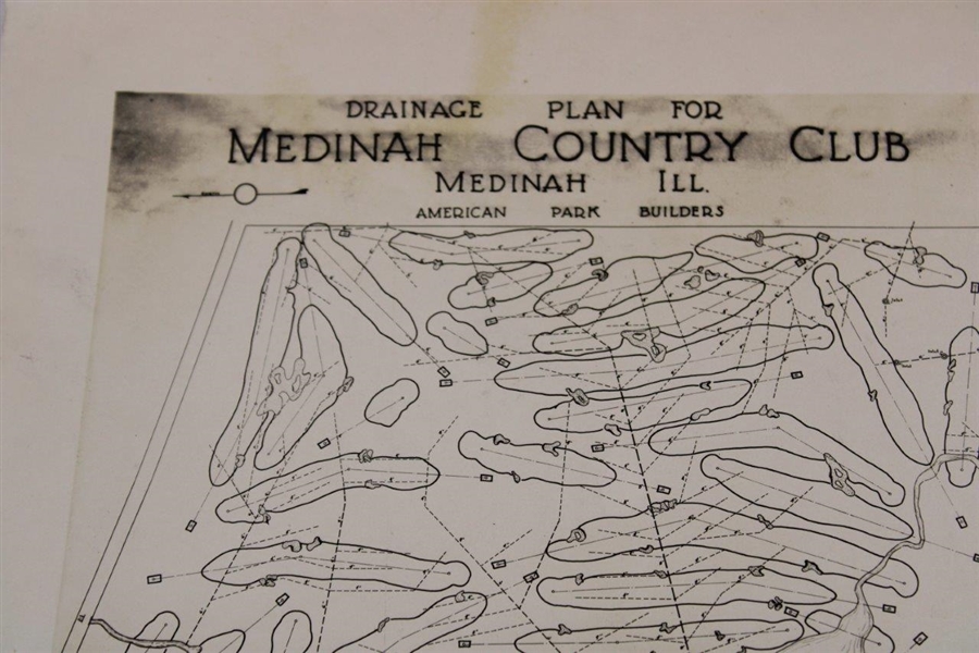 Early 1930's Medinah Country Club of Medinah Ill. Drainage Plan - Wendell Miller Collection