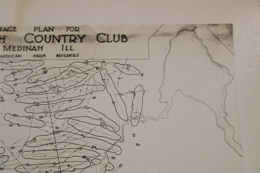 Early 1930's Medinah Country Club of Medinah Ill. Drainage Plan - Wendell Miller Collection