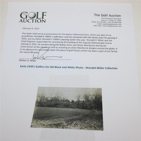 Early 1930's Golfers On Hill Black and White Photo - Wendell Miller Collection
