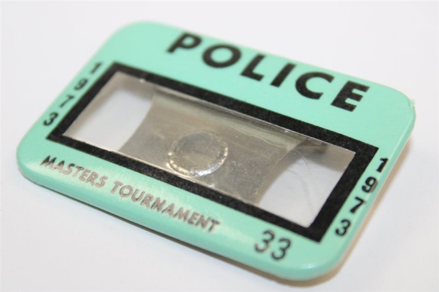1973 Masters Tournament Official POLICE Badge #33