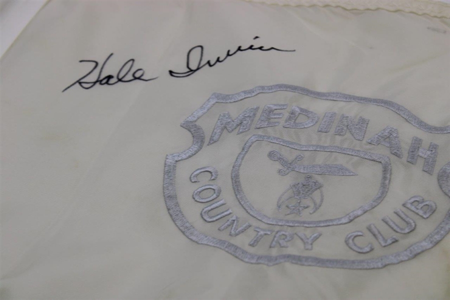 Hale Irwin Signed Winged Foot Embroidered White Course Flag JSA ALOA