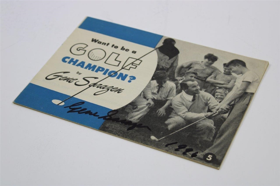 Gene Sarazen Signed 'Want to be a Golf Champion?' Booklet #5 JSA ALOA