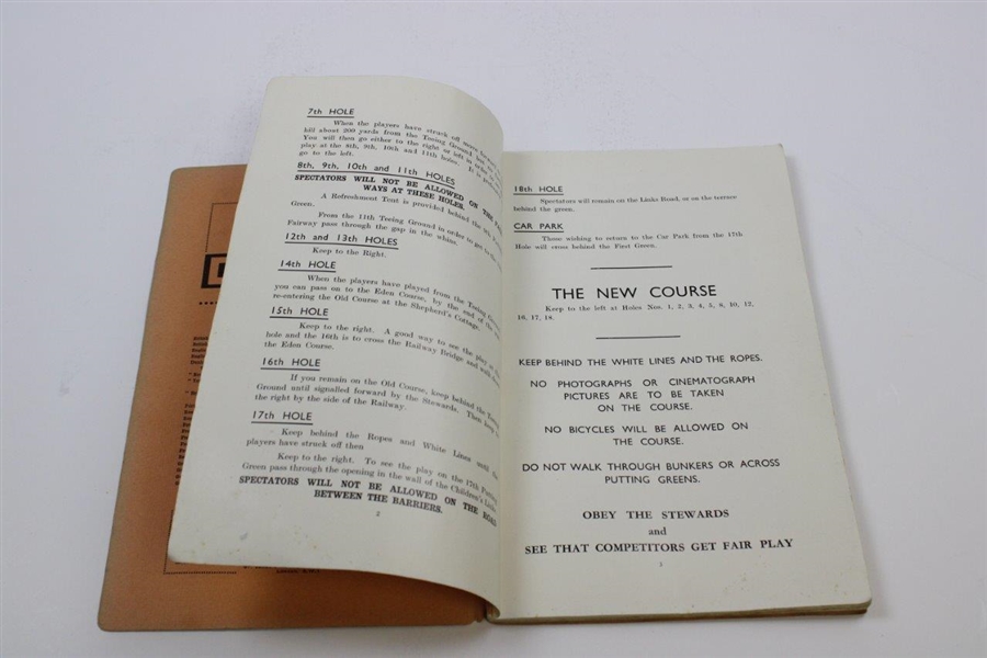 1933 Open Championship at St. Andrews Official Monday Program
