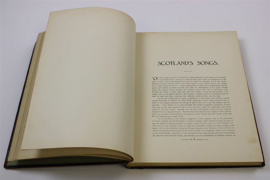 Father of American Golf John Reid Signed 'Songs of Scotland Book JSA ALOA