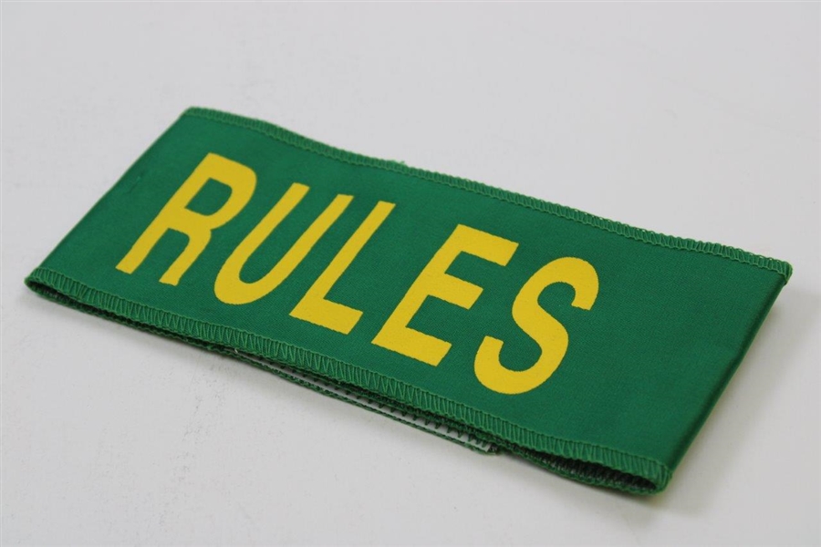 Green with Yellow Rules Armband in Excellent Condition
