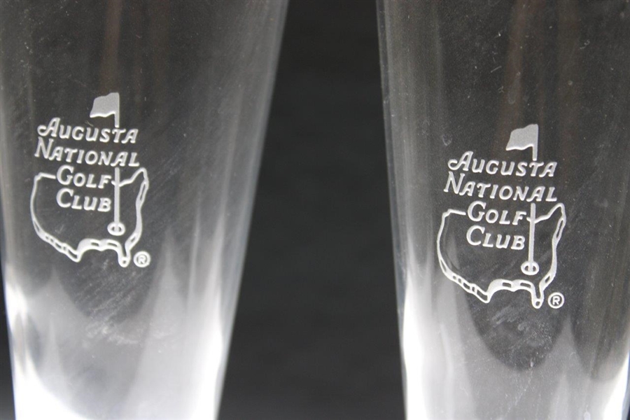 Pair of Augusta National Golf Club Members Logo Pint Beer Glasses 
