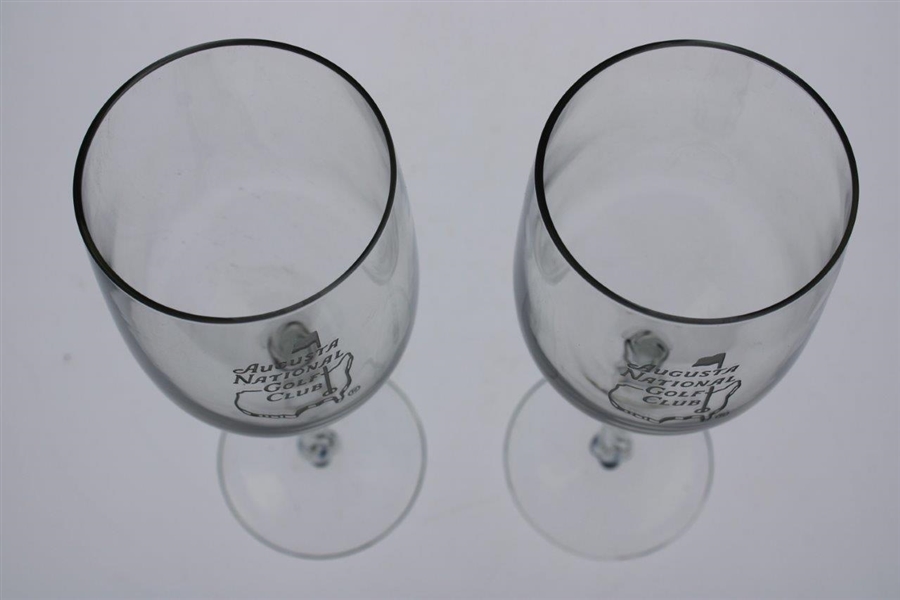 Pair of Augusta National Golf Club Members Logo White Wine Glasses