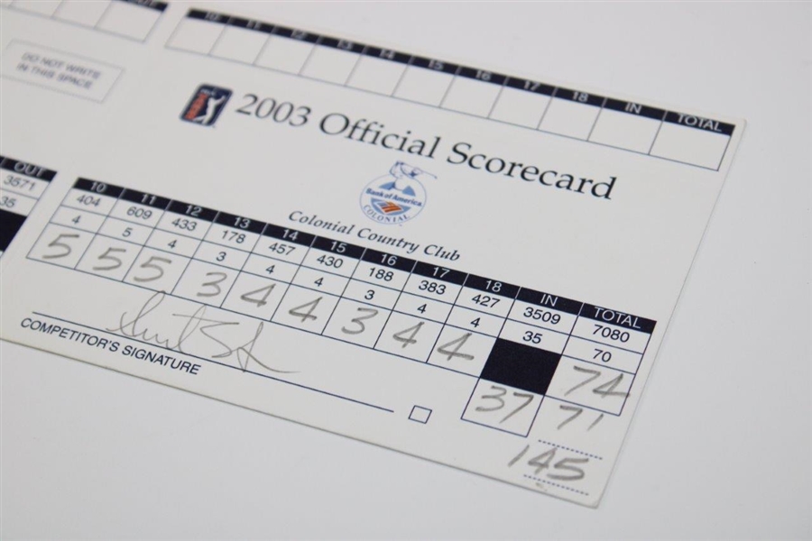 Annika Sorenstam's First Woman in 50yrs To Play PGA Tour Event Rd 2 Official Scorecard - 2003 Colonial