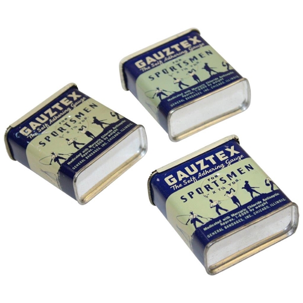 Gauztex Tape Cardboard Countertop Display Box w/3 Unused Gauztex Tins