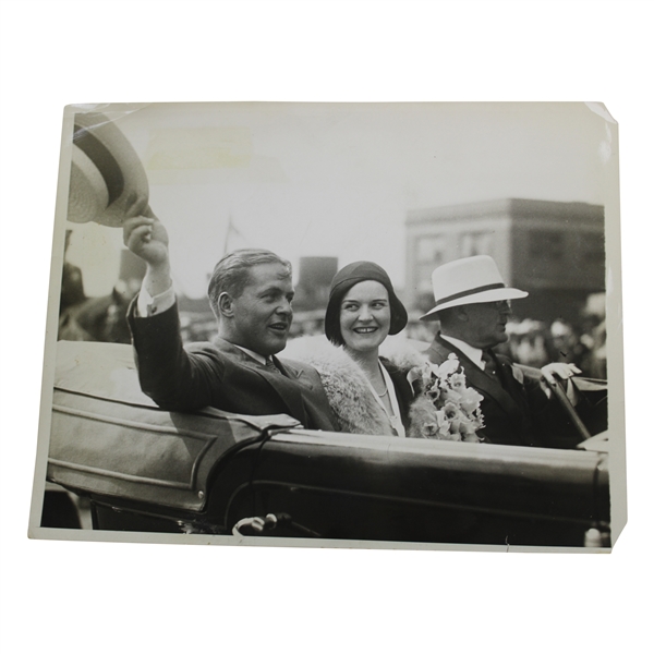Bobby Jones & His Wife 1930 Parade Bobby Jones Captures New York Wire Photo - July 2nd