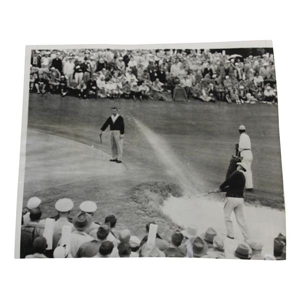 Ben Hogan 1954 Spraying Out Of A Sand Trap Masters Photo - April 11th