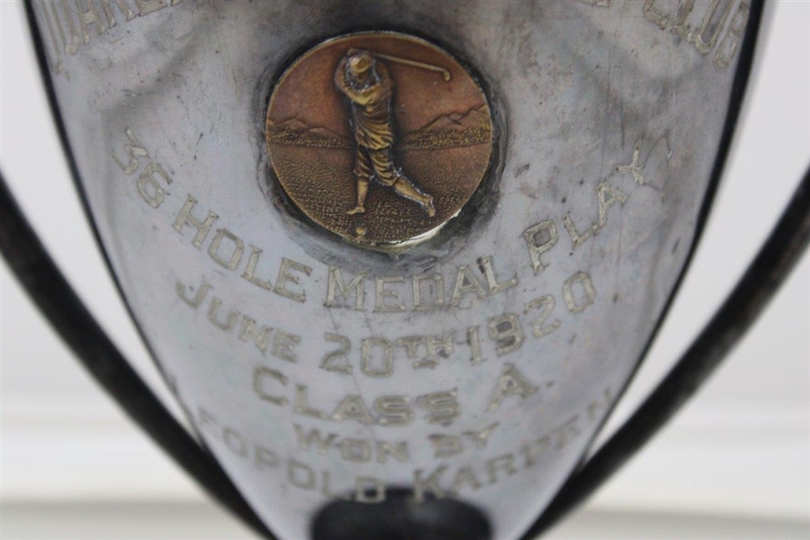 1920 Quaker Ridge Golf Club 36 Hole Medal Play Silver Plated Dual Handled Trophy - June 20th