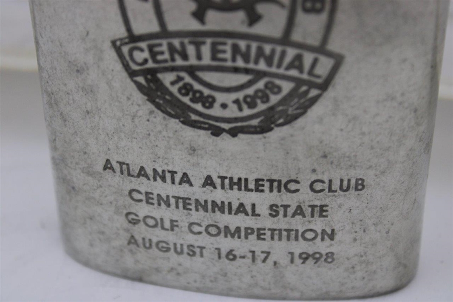 The Atlanta Athletic Club Centennial State Golf Competition English Pewter Flask - Bobby Jones Trophies