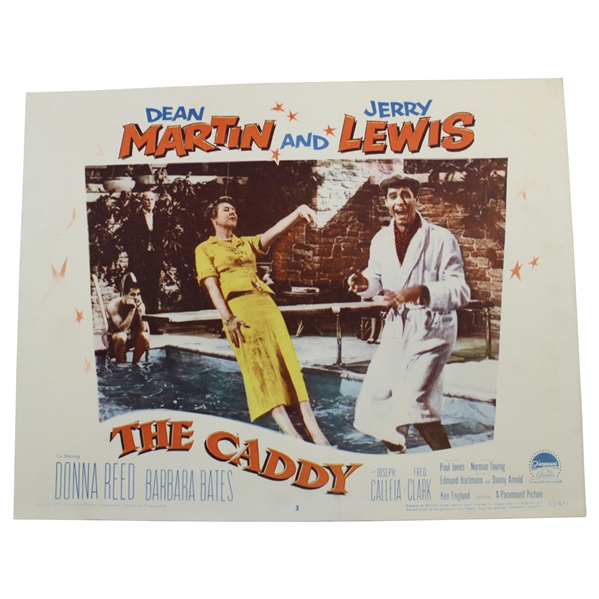 1953 'The Caddy' Movie 11x14 Lobby Card #3 - Actress Falling Into Pool