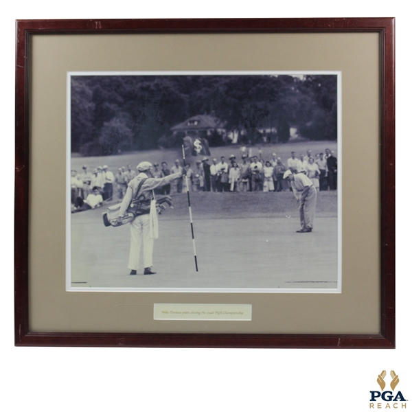 1948 Mike Turnesa Putts During the 1948 PGA Championship Photo - Framed
