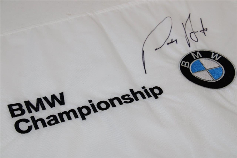 Padraig Harrington Signed Undated BMW Logo Embroidered Flag JSA ALOA