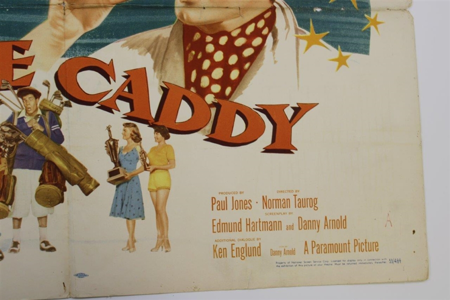 Original 1953 'The Caddy Dean Martin And Jerry Lewis' Movie Lobby Half Sheet Poster 53/484
