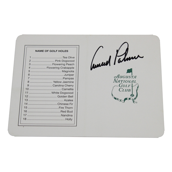 Arnold Palmer Signed Augusta National Golf Club Scorecard JSA ALOA